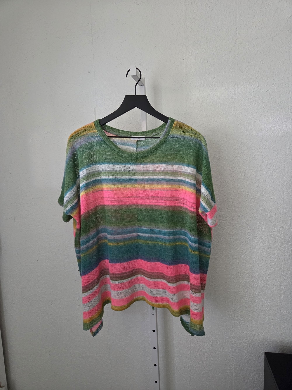 Cherish Colorful Striped Open-Knit Sweater – Medium